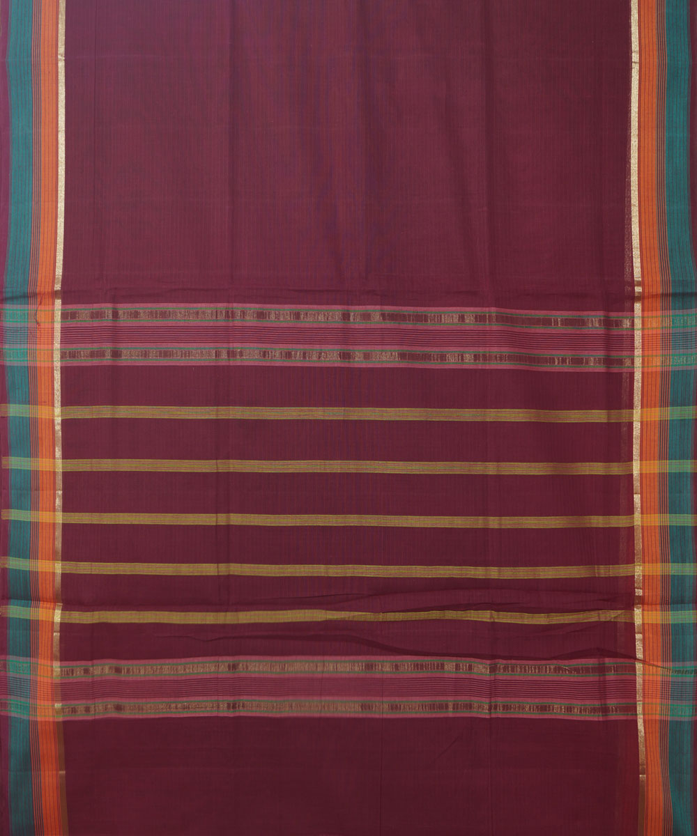Maroon Handwoven Rasipuram Cotton Saree