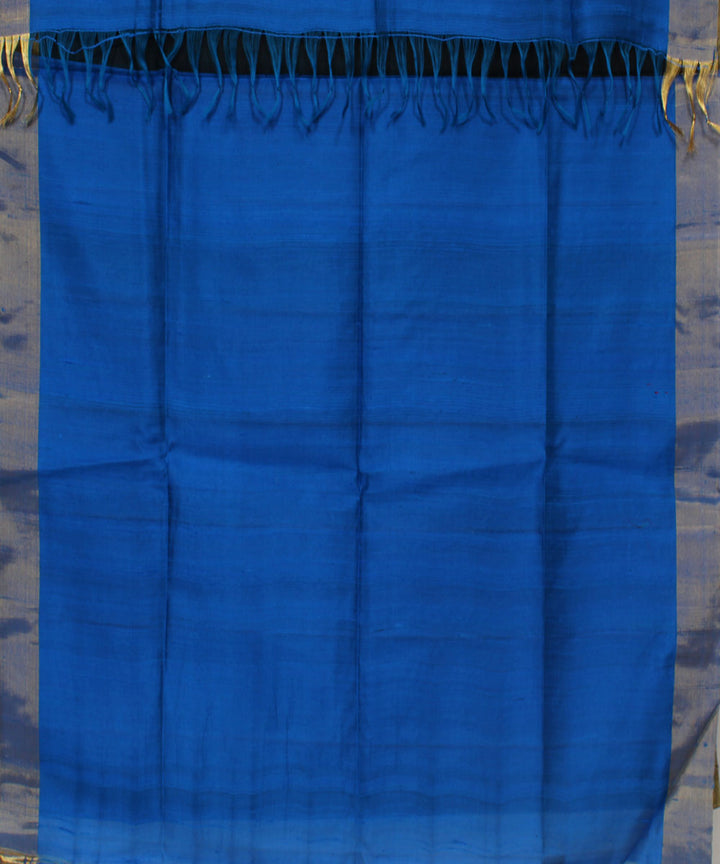 Handwoven Black and Blue Silk Saree