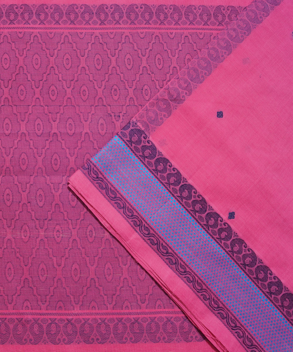 Dindigul Handwoven Pink Cotton Saree