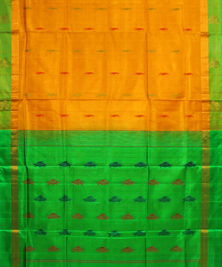 Yellow Orange Karnataka Handloom Silk Saree