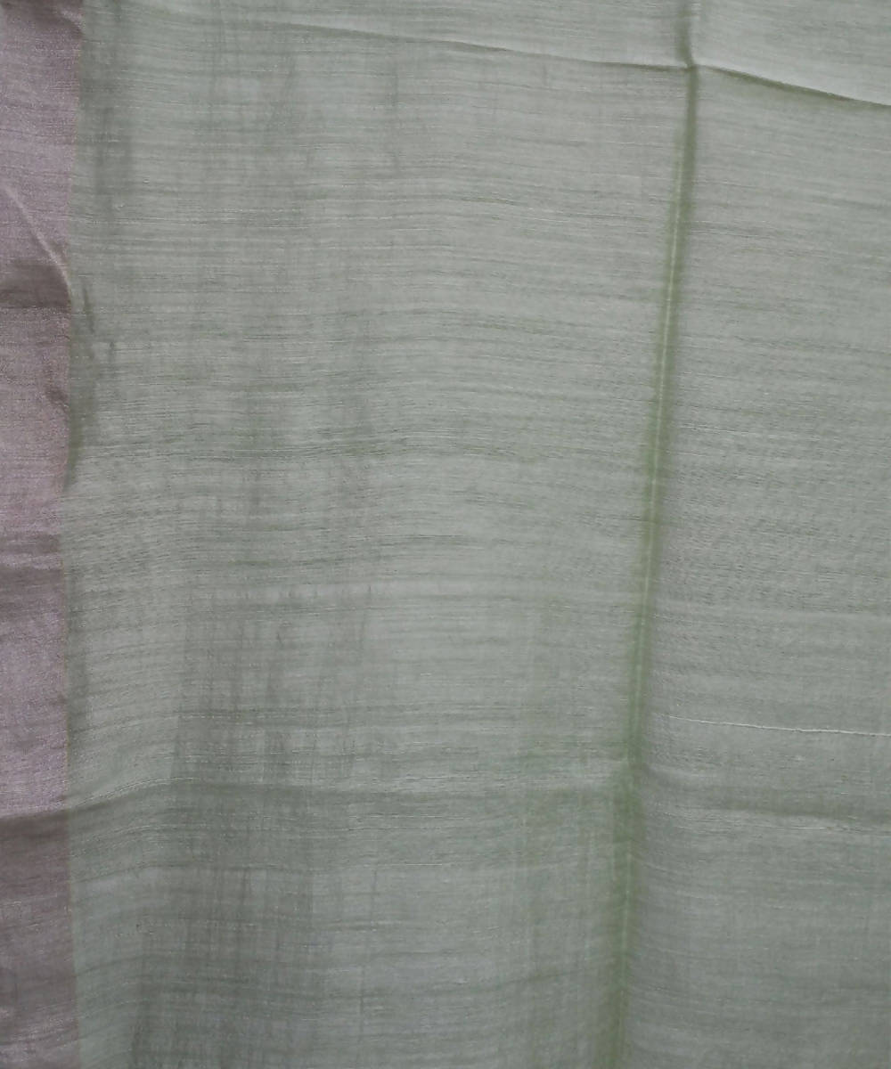 Bengal Light Green Handloom Sequin Matka Silk Saree