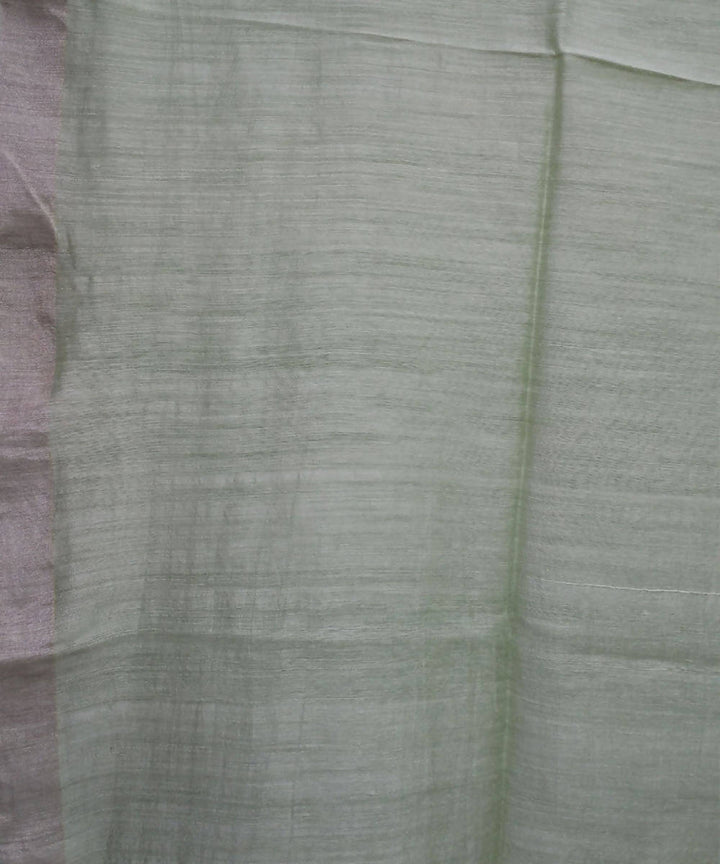 Bengal Light Green Handloom Sequin Matka Silk Saree