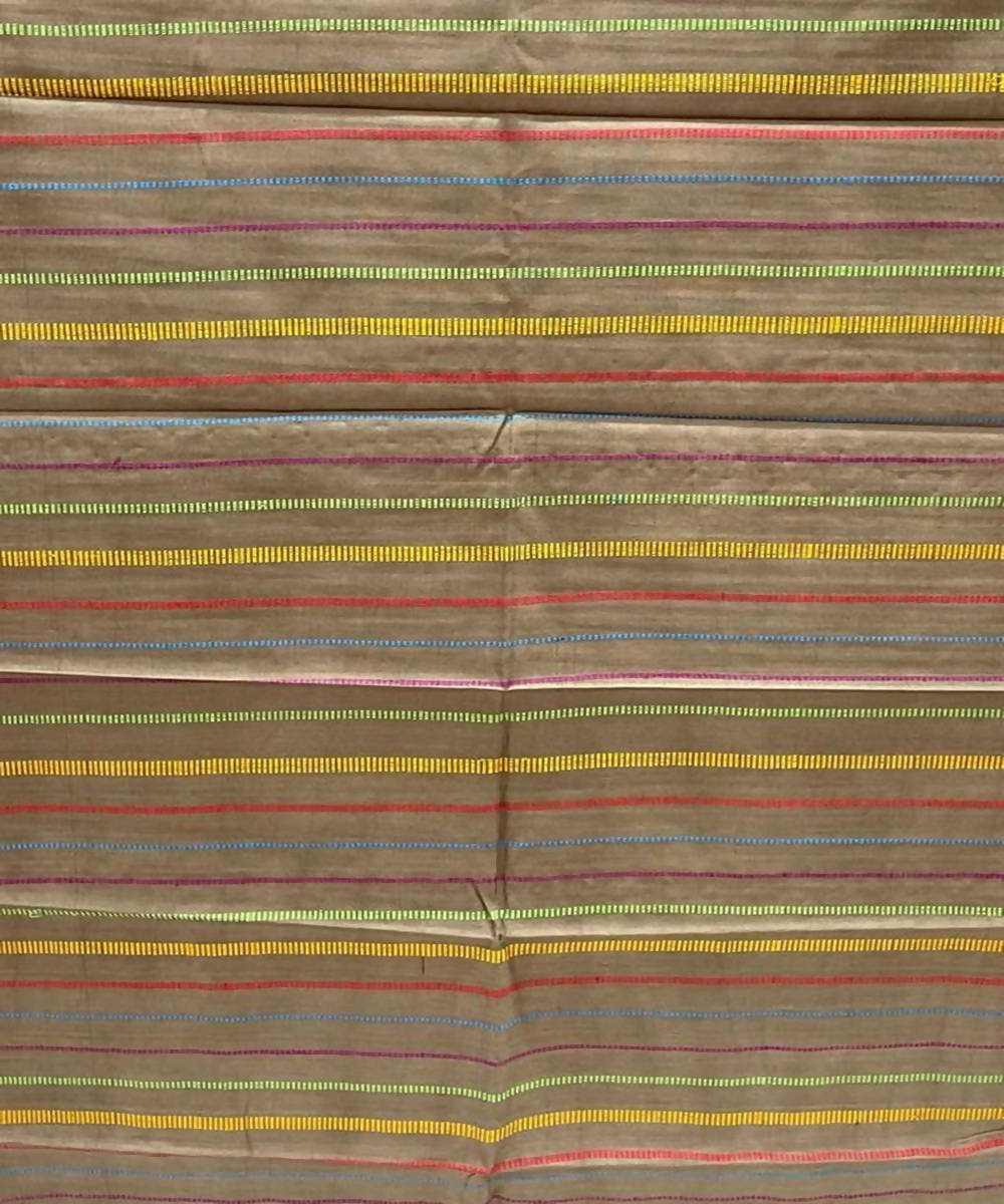 Brown handwoven natural dyed tussar silk dupatta