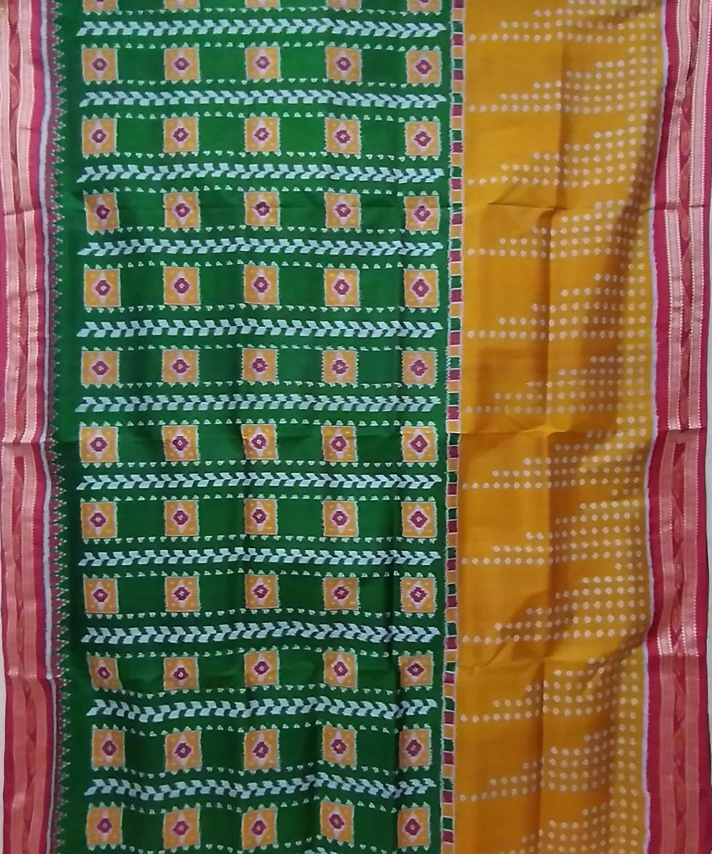 Multicolor pink handwoven silk khandua saree