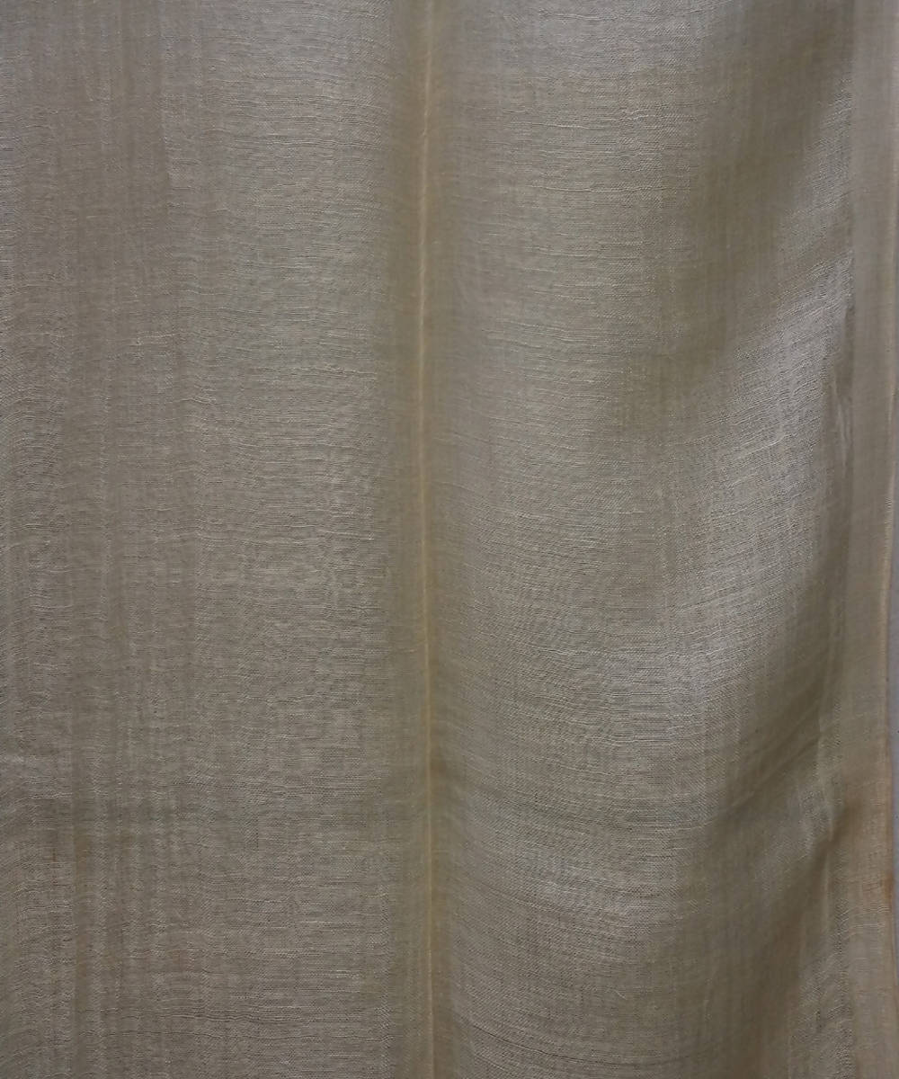 Handwoven bengal jamdani linen beige saree