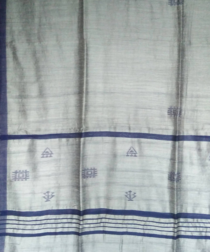 Grey matka silk handloom bengal saree
