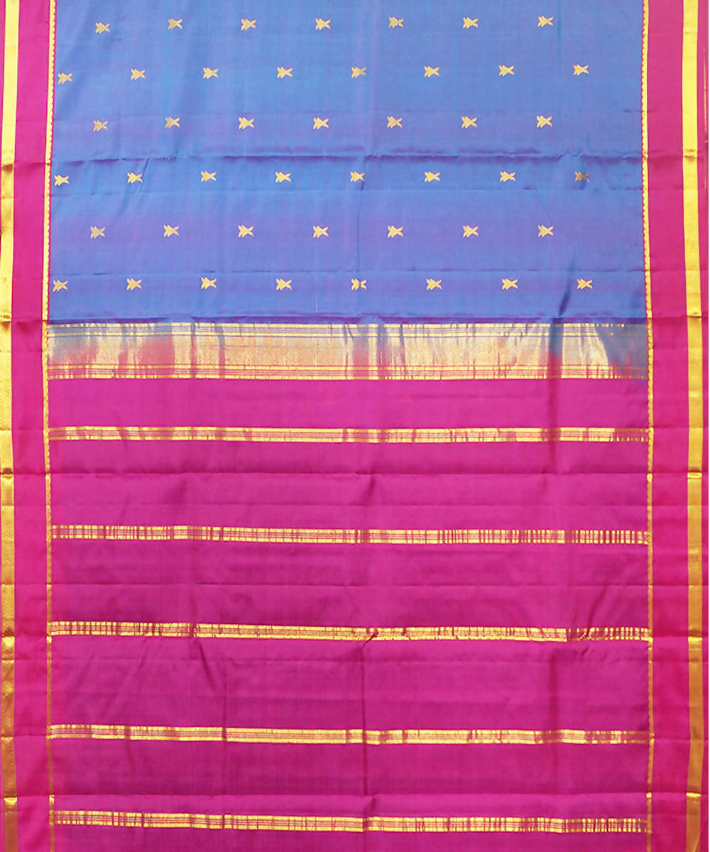 Navy Purple Handloom Rasipuram Silk Saree