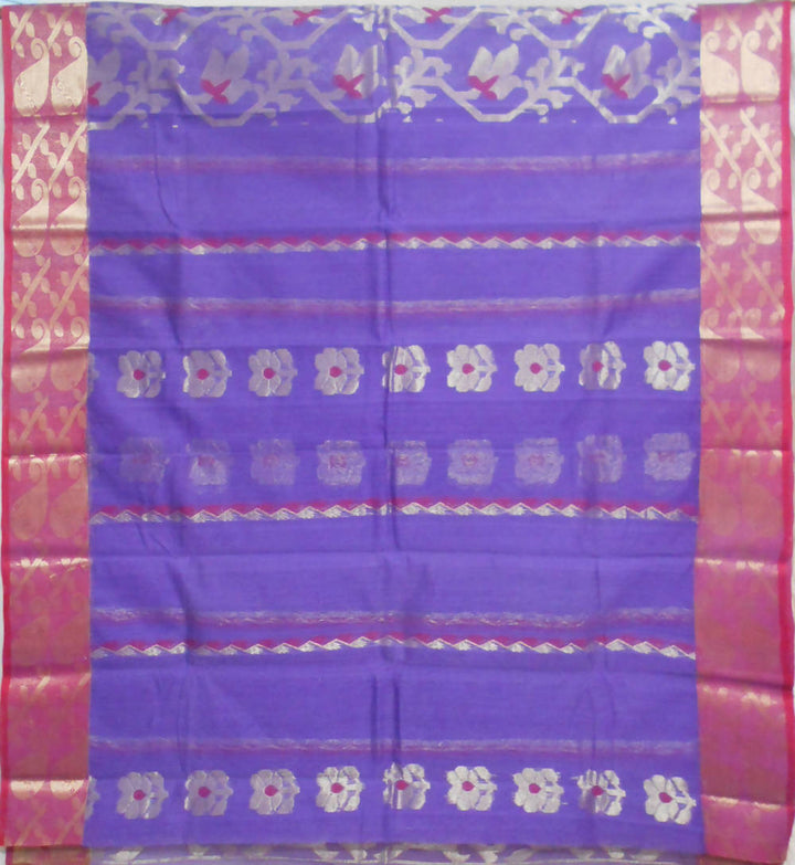 Bengal handloom lavender blue tangail cotton saree