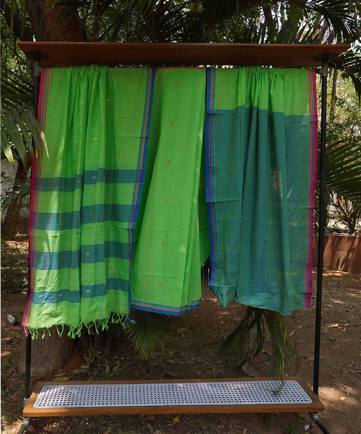 Light Green Cotton Handloom mangalagiri saree