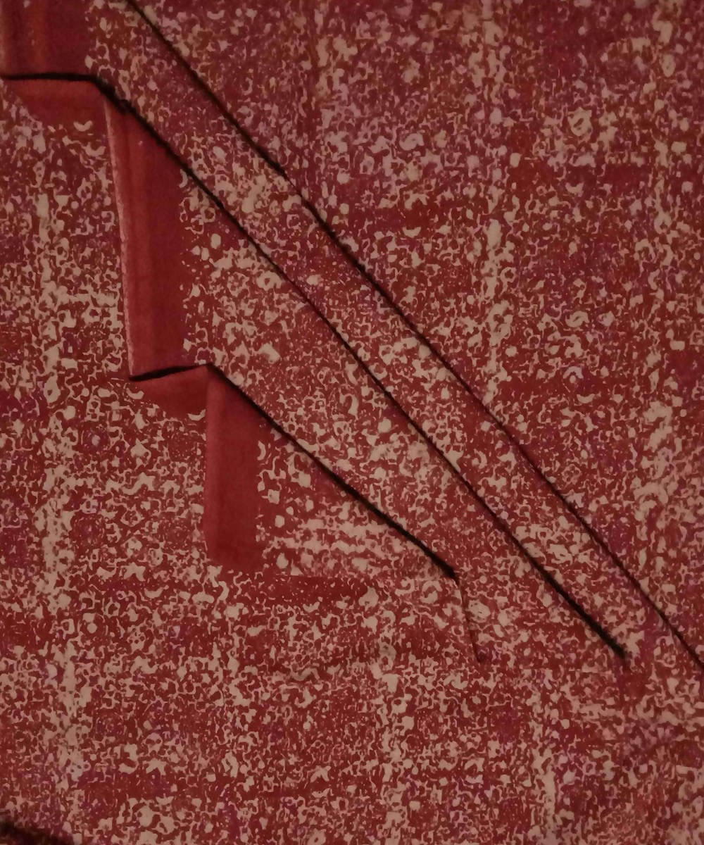 Red cream natural dye ajrakh print handspun handloom cotton fabric (2.5m per qty)