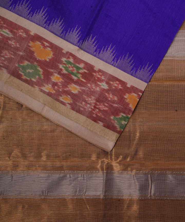 Purple Beige Gadwal Silk Handloom Saree