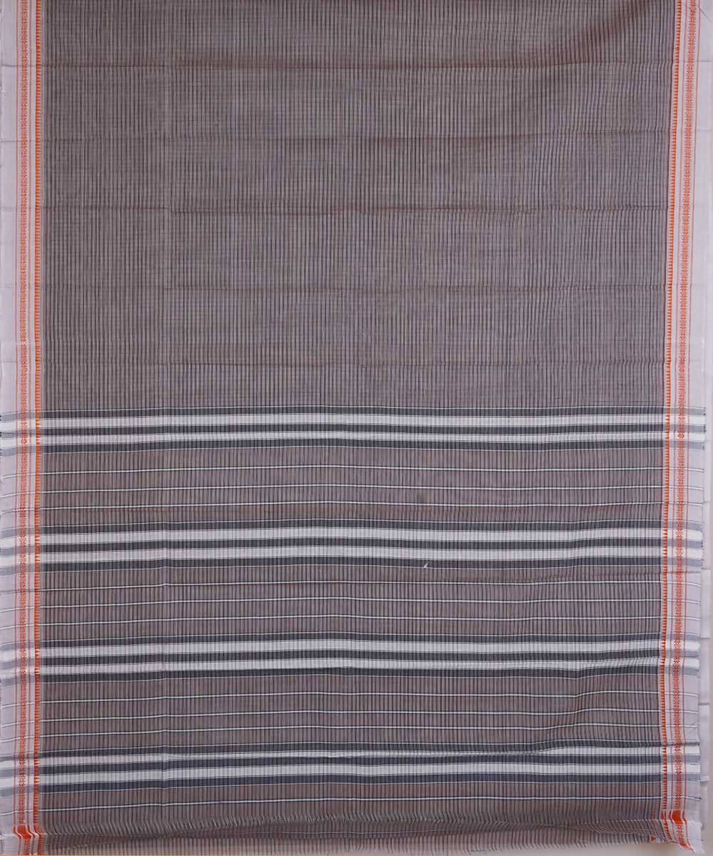 Stone grey handwoven cotton narayanpet saree