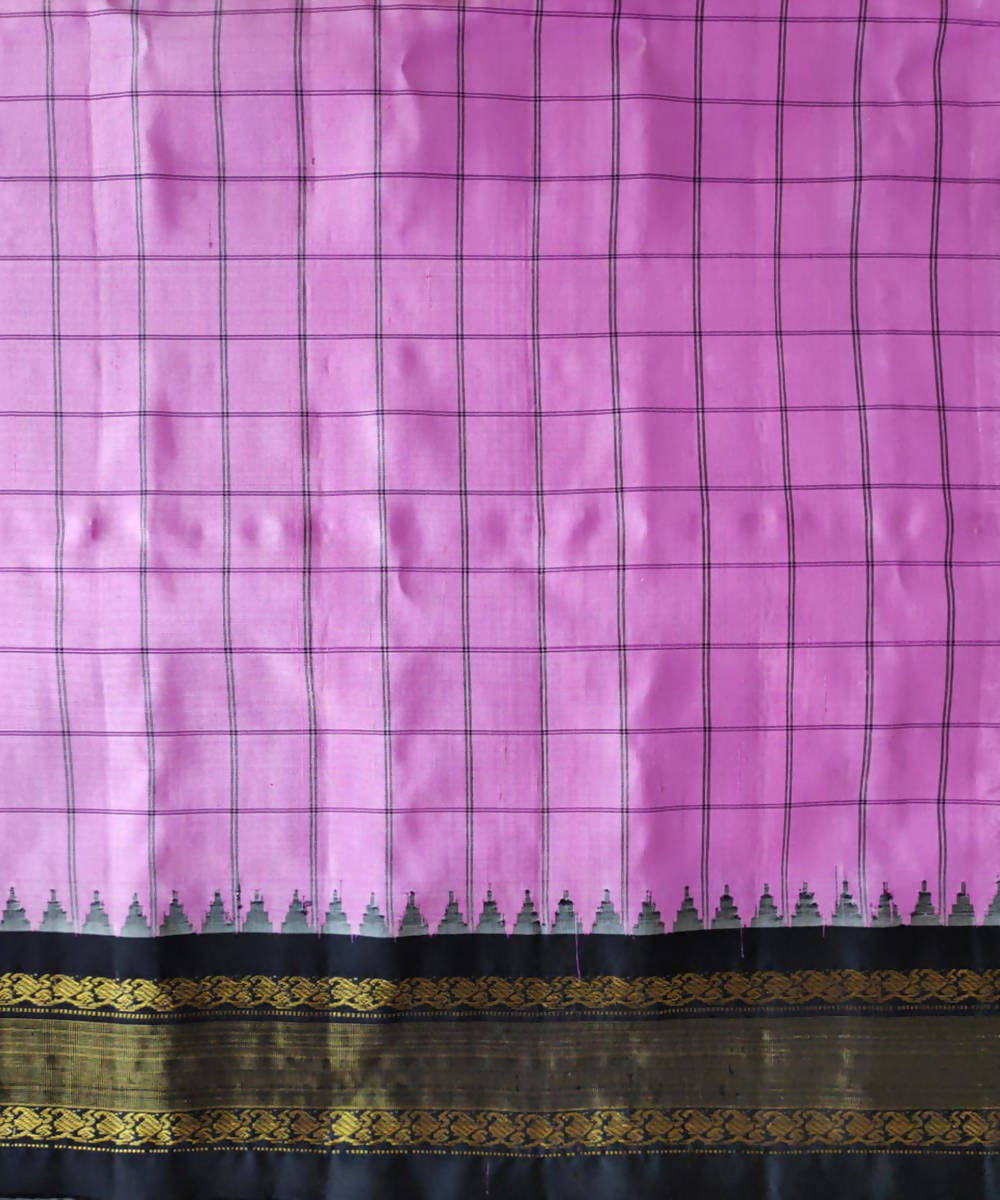 Light purple handloom gadwal silk saree