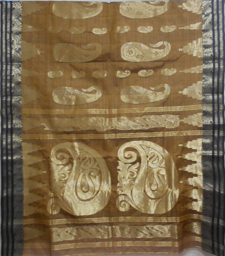 Bengal handloom brown copper tangail cotton blend saree