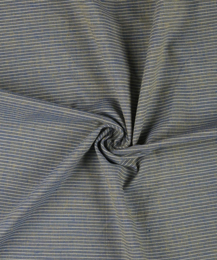 Blue yellow handwoven cotton fabric