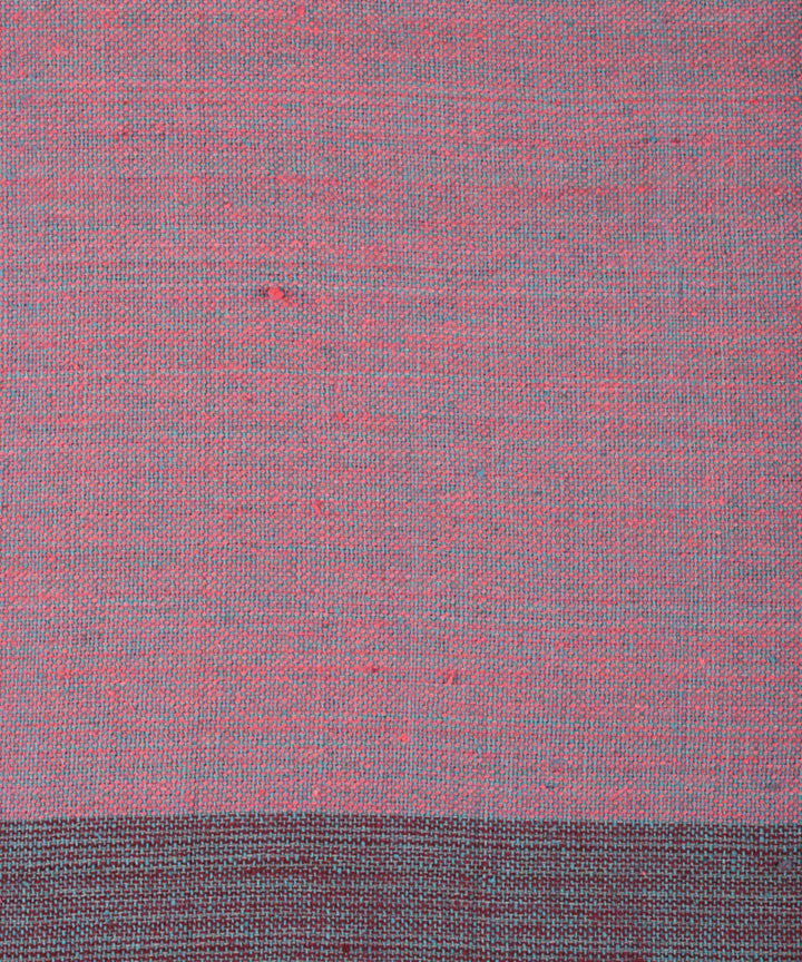 Pink blue handwoven cotton striped upholstery fabric