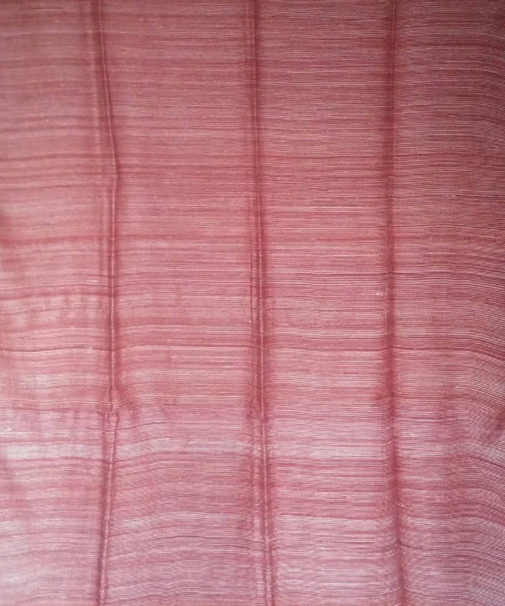 Khakhi brown and red handwoven silk bengal saree