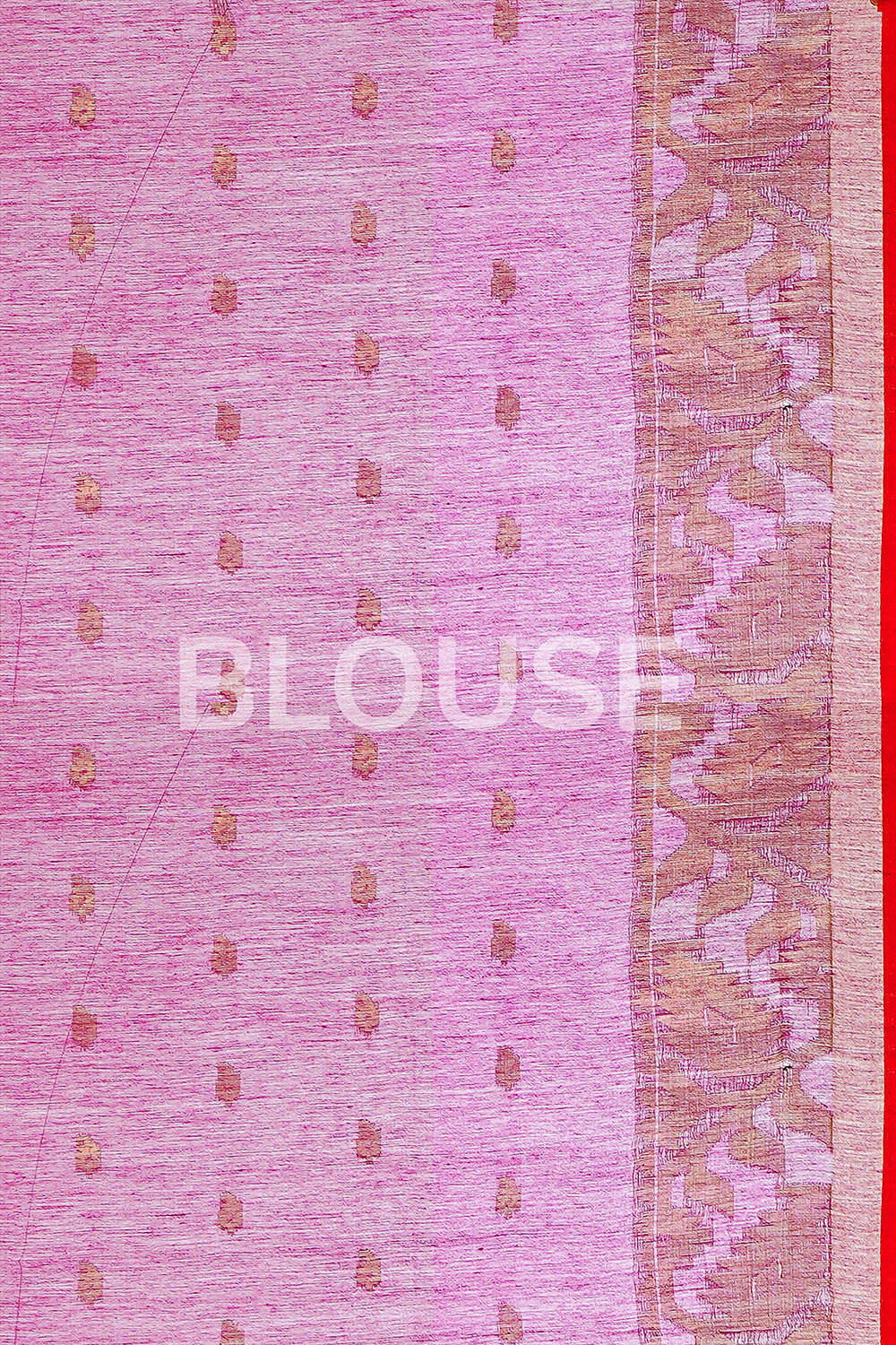 Aqua pink bengal handloom extraweft work saree