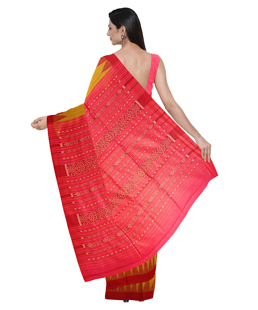 Boyanika yellow handwoven ghicha silk sari