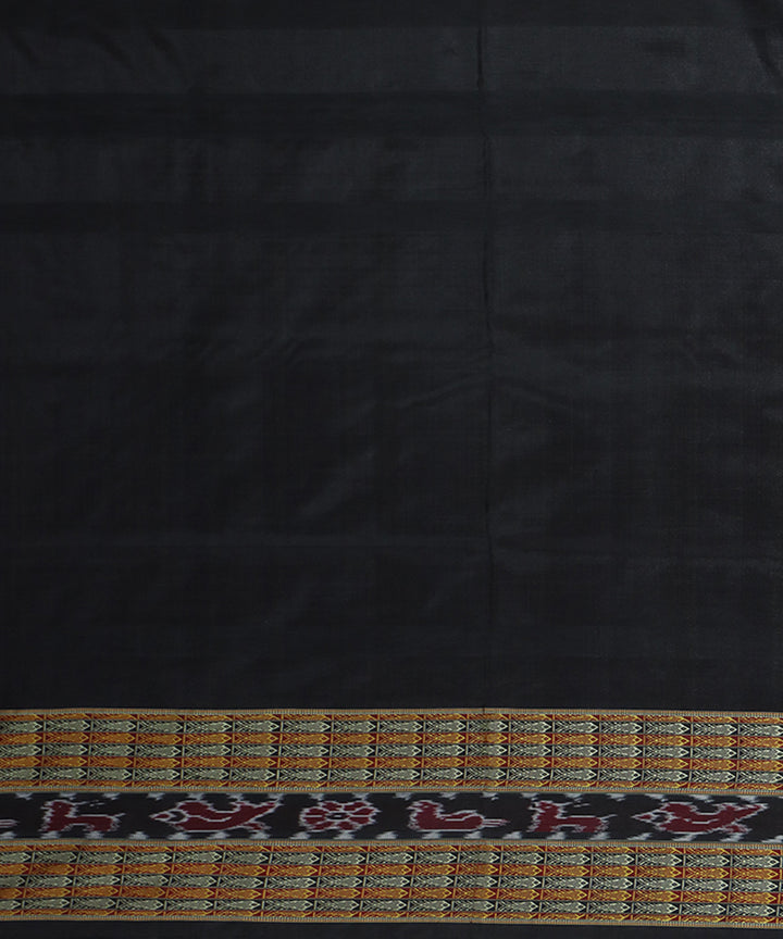 Beige, brown, black silk handwoven sambalpuri saree