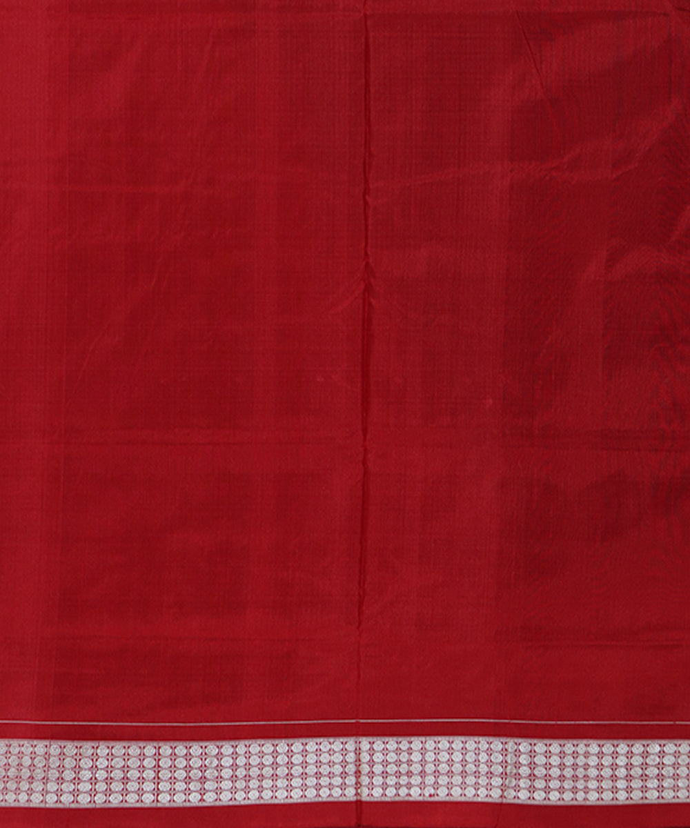 Maroon red silk handwoven sambalpuri saree