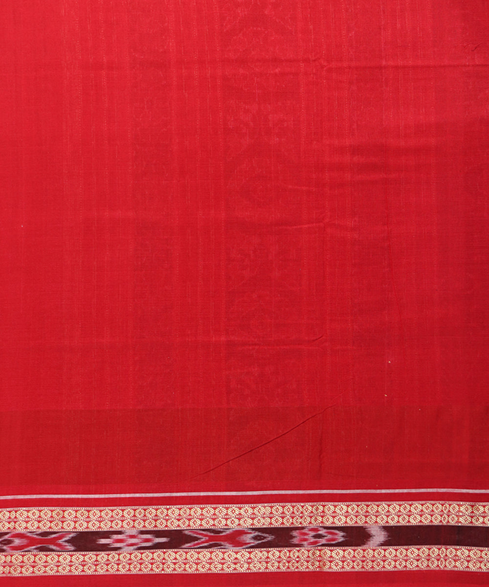 Black red cotton handwoven sambalpuri saree