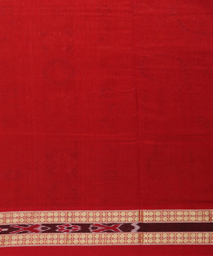 Blue red cotton handloom sambalpuri saree