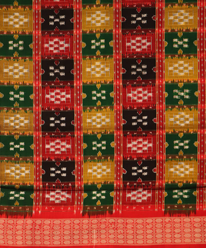 Red multicolor silk handwoven sambalpuri saree