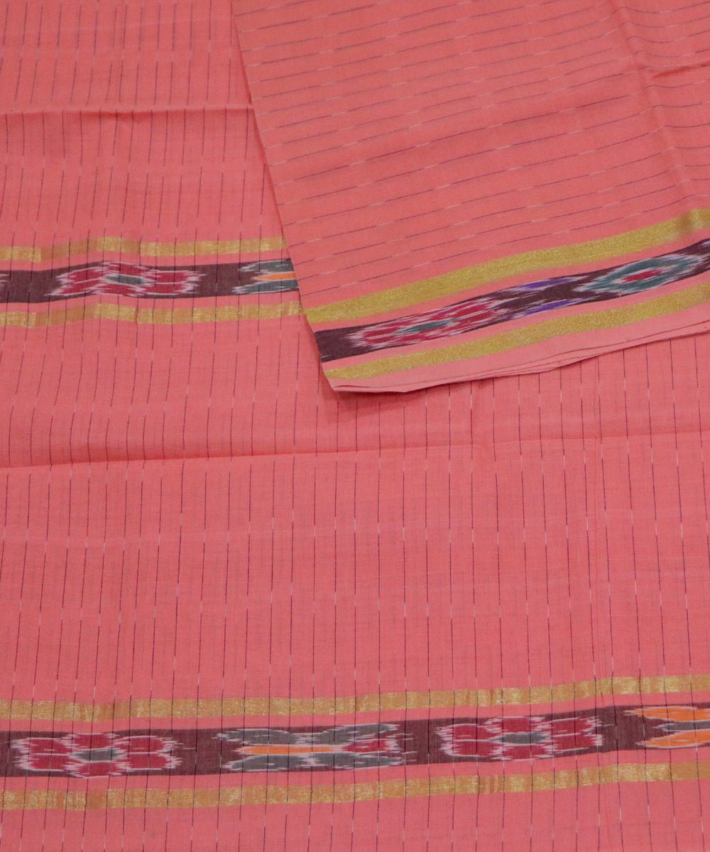 Pink handwoven cotton rajahmundry saree