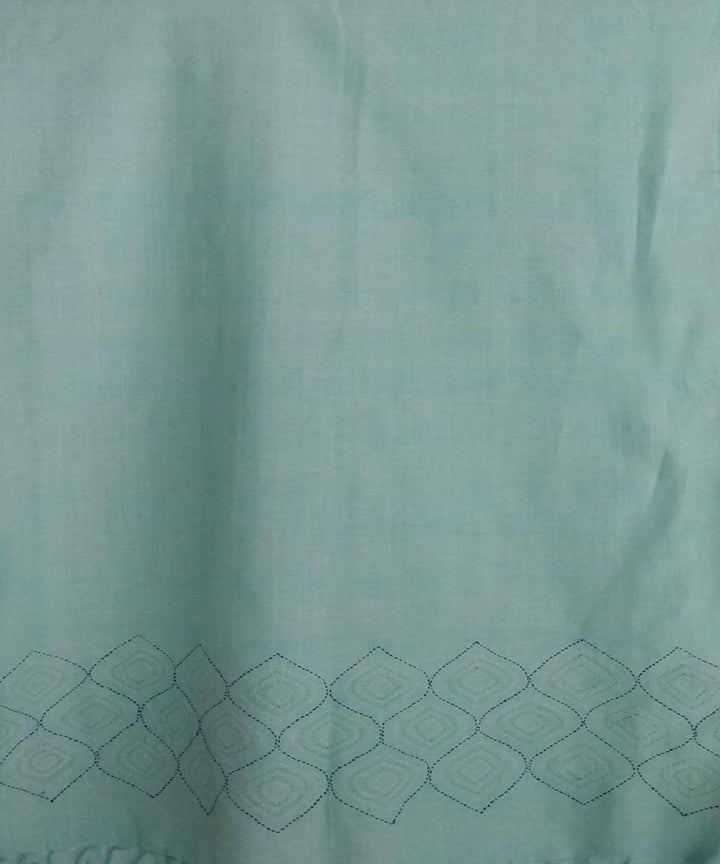 Light blue with hand crafted hexagon motifs cotton stole