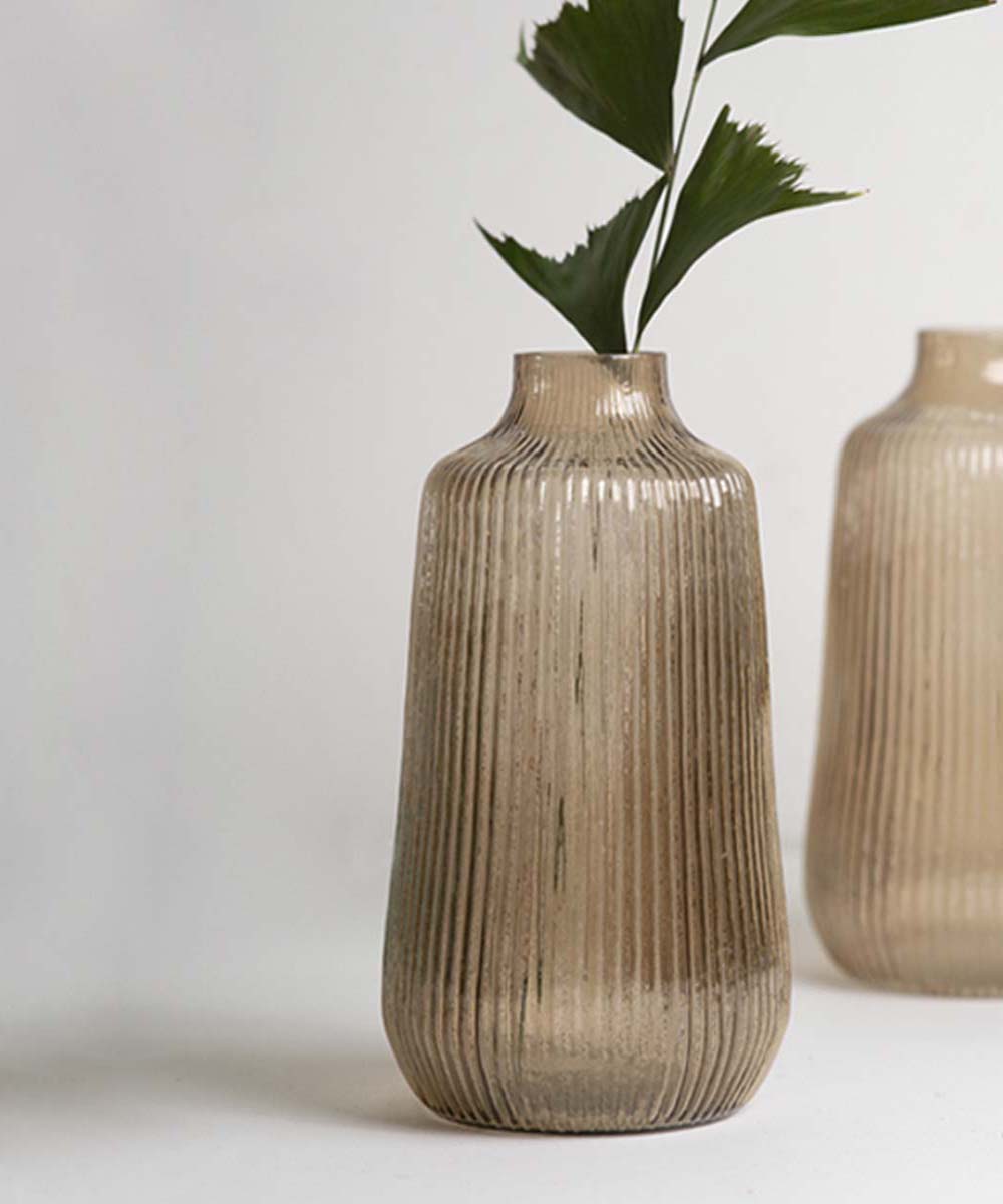 Amber handmade glass vase