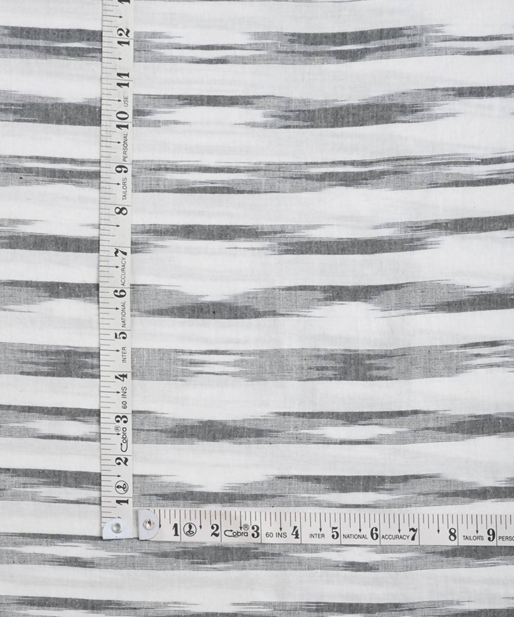 White black striped handwoven cotton fabric