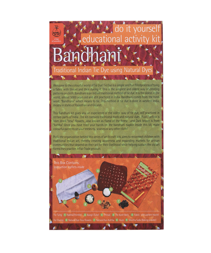 Potli handmade indian DIY educational tie dye bandhani craft kit
