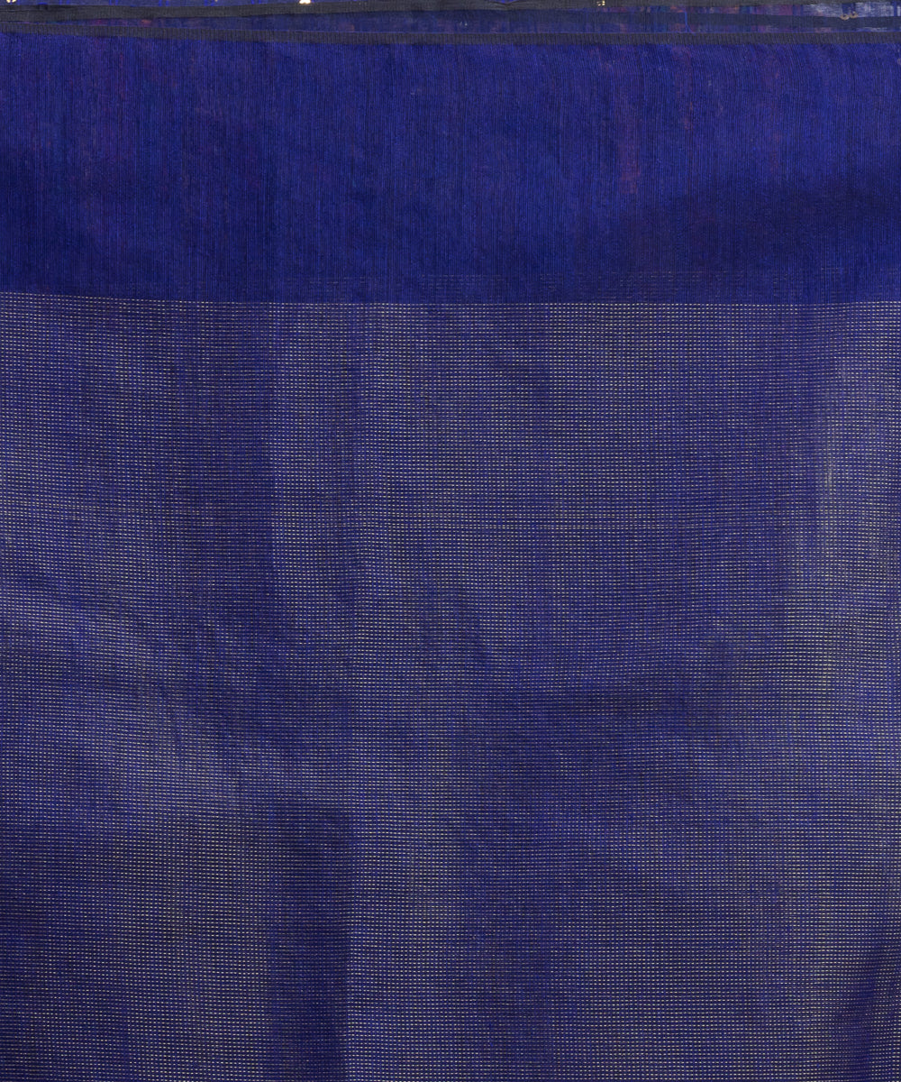 Navy Blue bengal Handwoven Silk Jamdani Saree