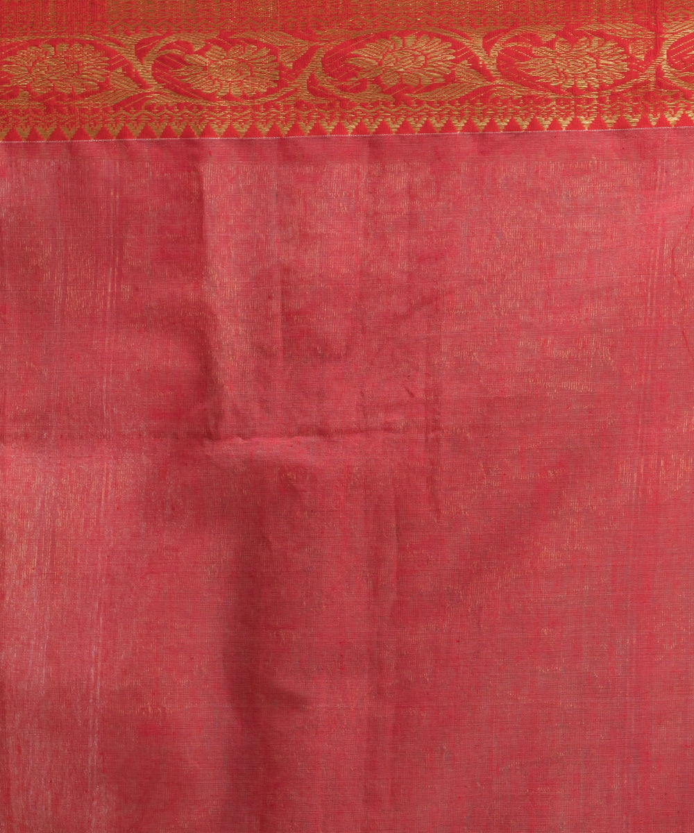 Cyan Blue bengal Handwoven Silk Tangail Saree