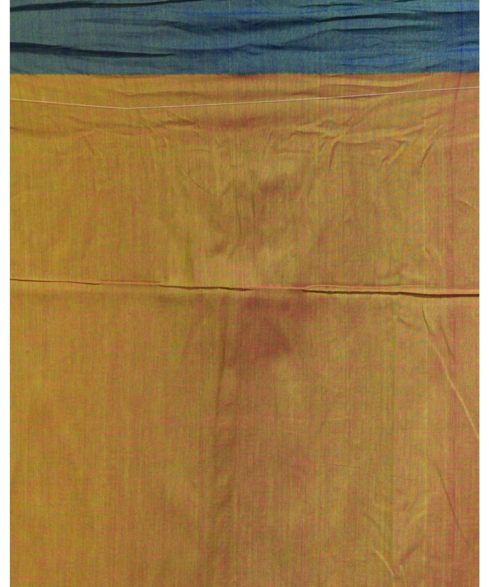 Yellow green handwoven bengal cotton jamdani saree