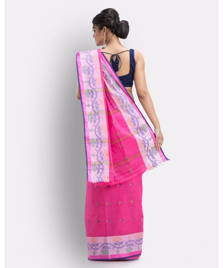 Pink handloom shantipuri cotton saree