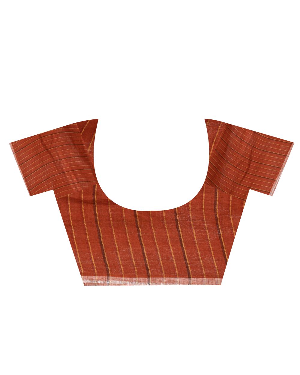 Orange handwoven linen bengal saree
