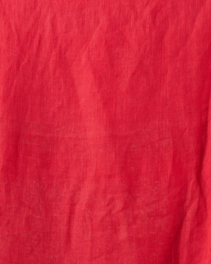 Persian red handwoven linen bengal saree
