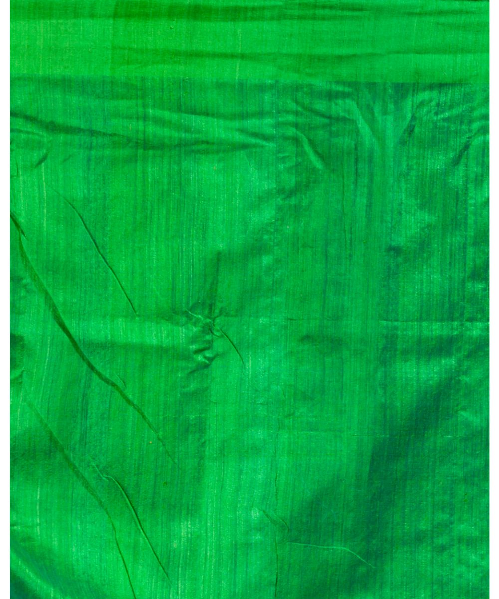 Turquoise blue green handwoven bengal matka silk saree