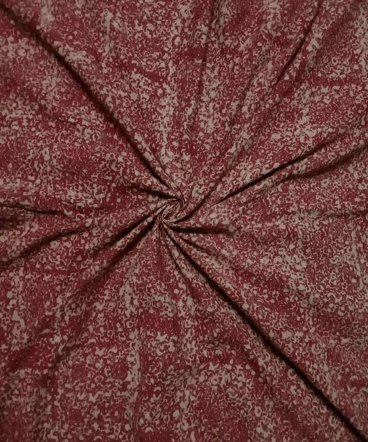 Red cream natural dye ajrakh print handspun handloom cotton fabric (2.5m per qty)