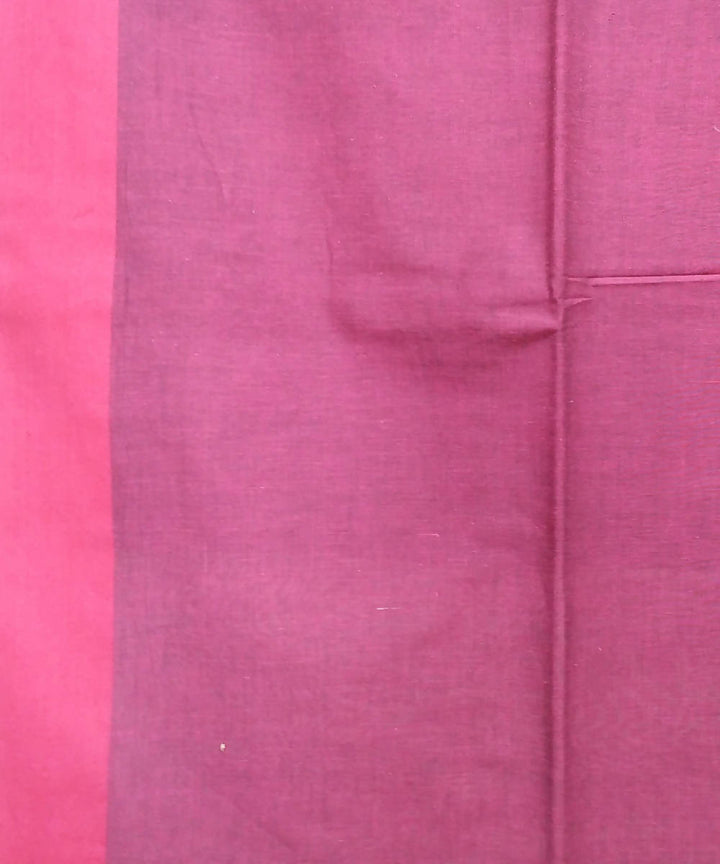 Black Pink Handspun Handwoven Cotton Saree