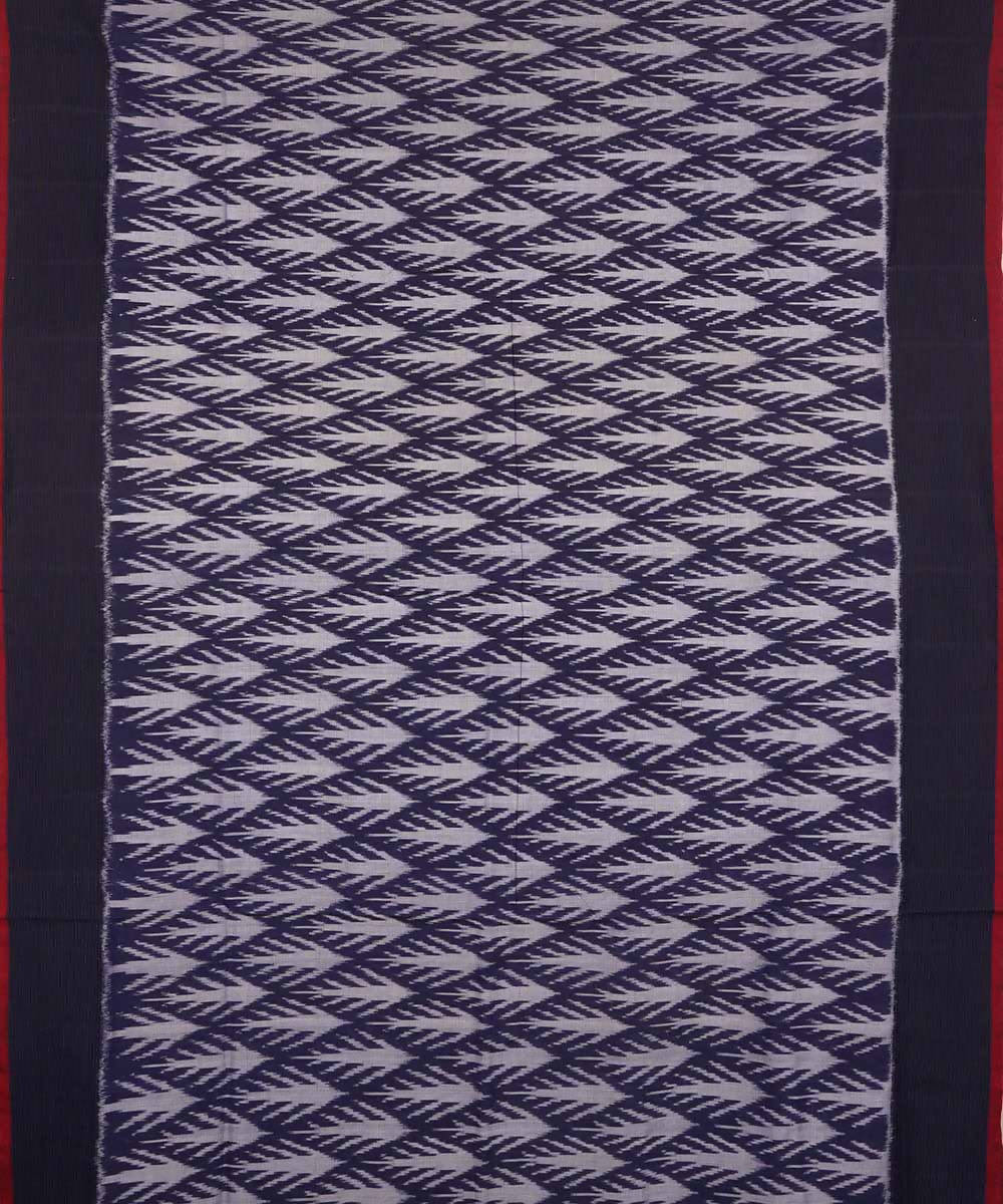 Navy blue black cotton handloom ikat pochampally saree