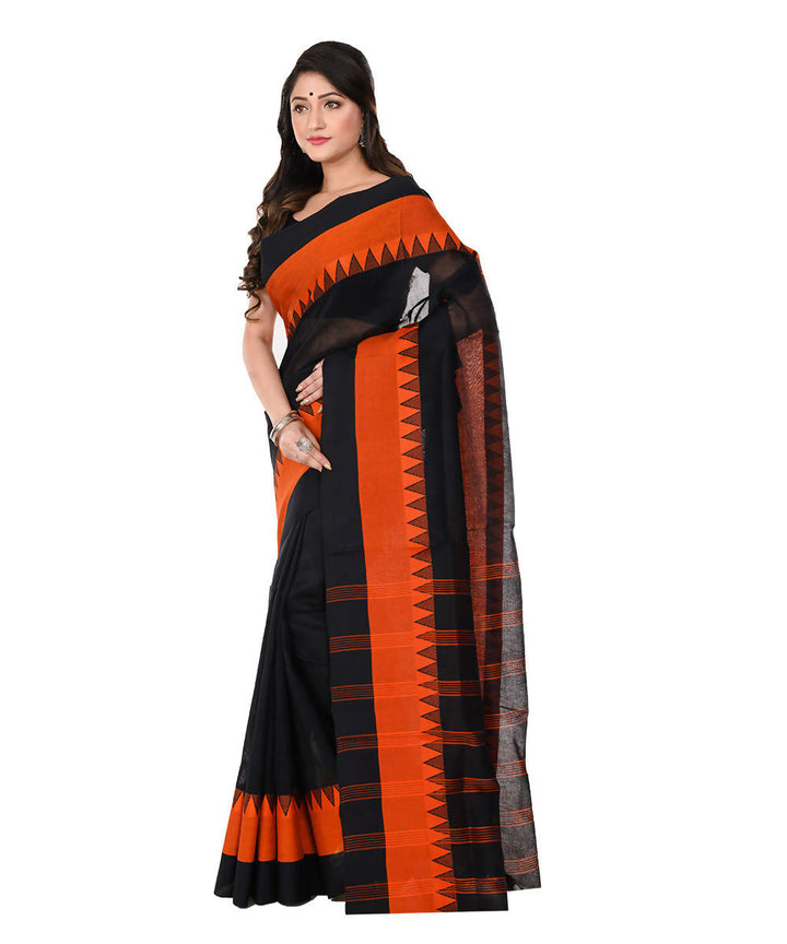 Black Shantipuri Bengal Handloom Cotton Saree