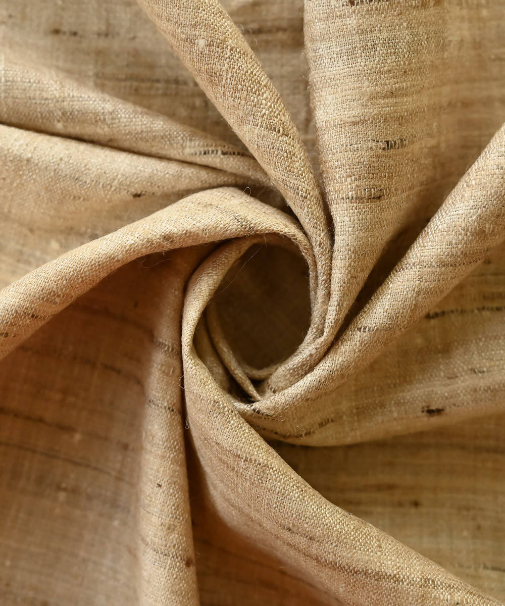 Natural beige handwoven silk fabric