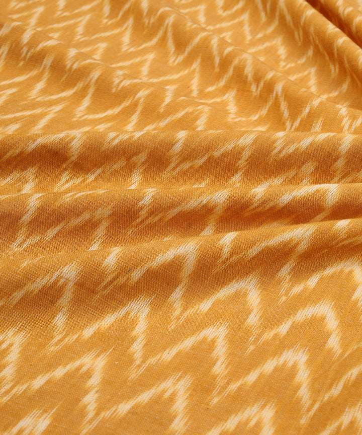 Mustard handwoven cotton pochampally ikat fabric