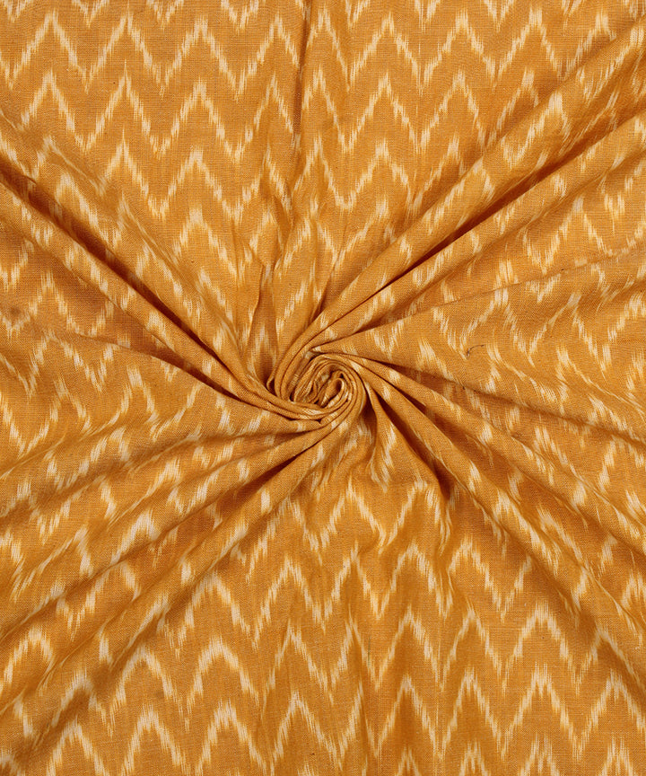 Mustard handwoven cotton pochampally ikat fabric