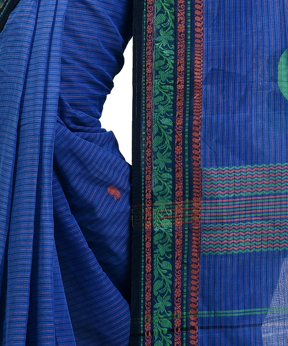 Bengal Handloom Blue IHB cotton Saree