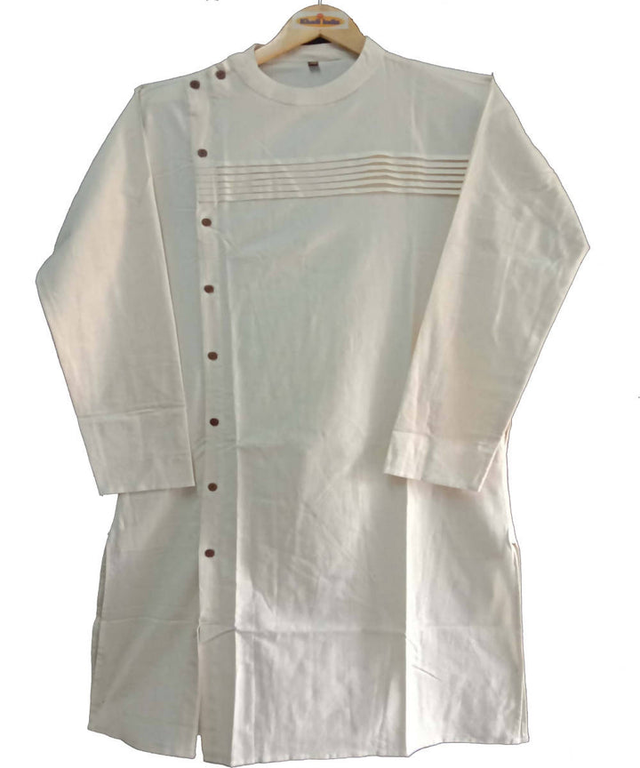 White handspun handloom kora cotton kurta