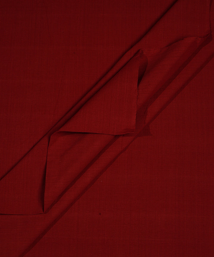 Red handspun handwoven ponduru cotton fabric